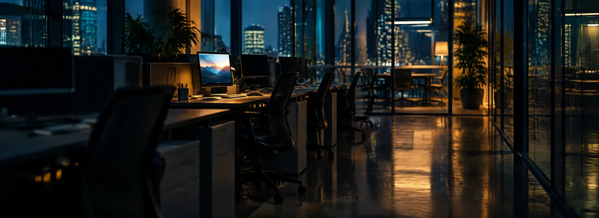 Empty modern office after hours, representing employment law matters in Davenport and the Quad Cities